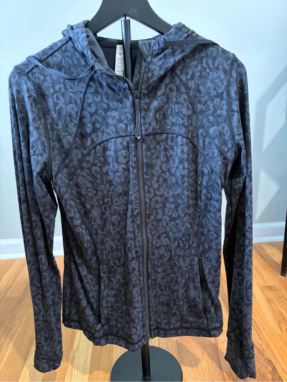 lululemon athletica Women's Printed Hooded Zip Jacket - Black/Gray